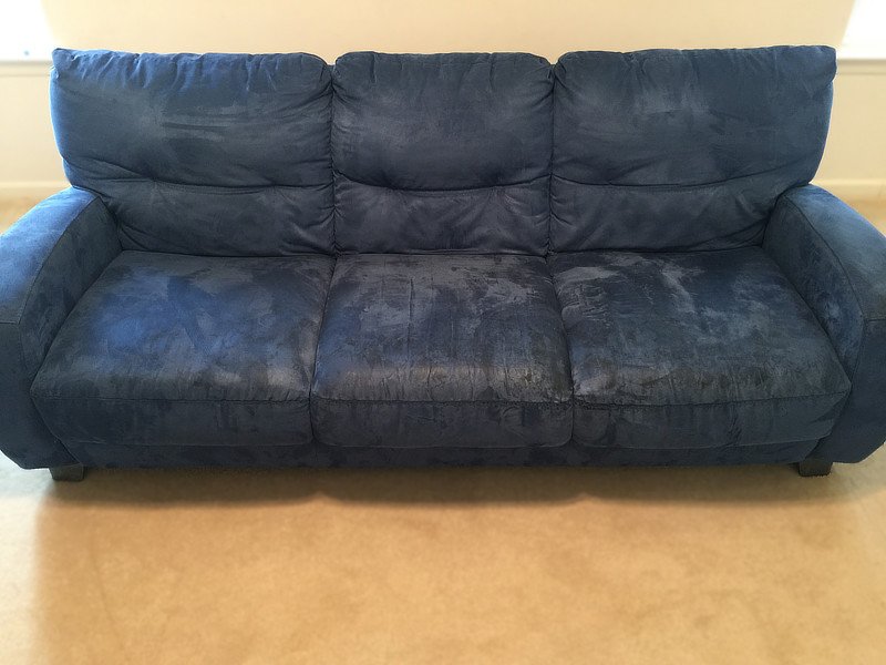 blue sofa before