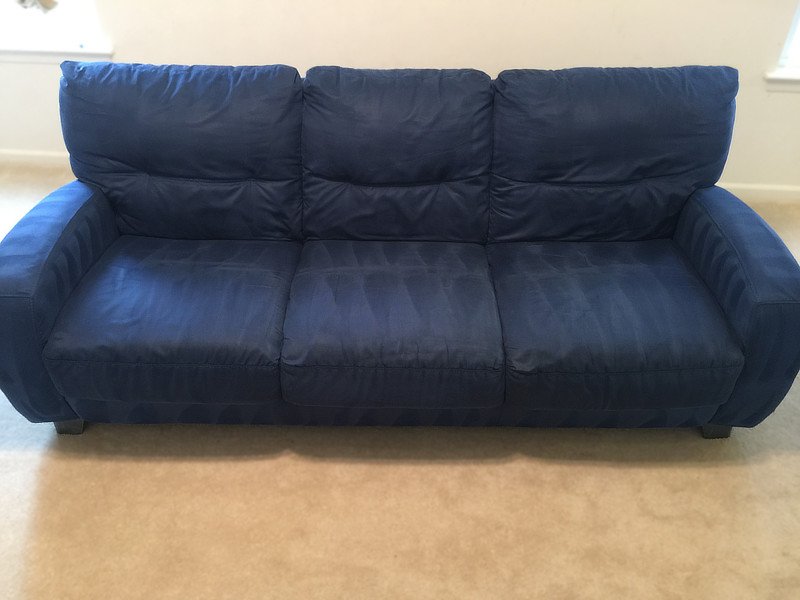 blue sofa after